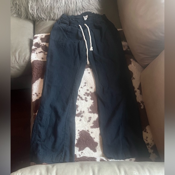 Roxy dark blue pants with White Drawstring - Picture 1 of 3